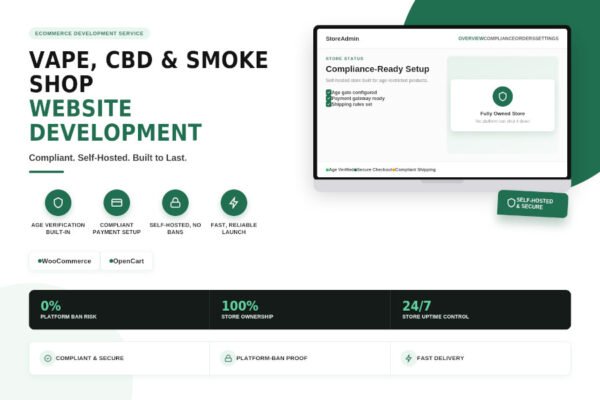 Vape, CBD & Smoke Shop Website Development — WooCommerce & OpenCart